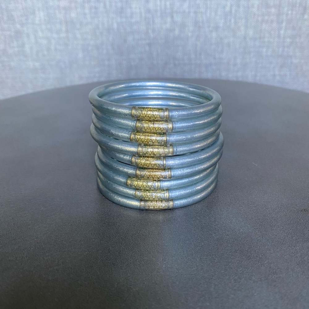BUDHAGIRL Silver All Weather Bangles